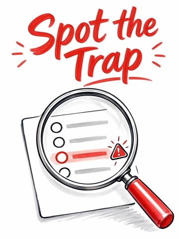 A SAT Spot-the-Trap flashcard